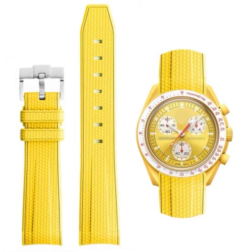 HEYOZURY Correa de Reloj Rolex Omega x Swatch Moonswatch Rolex Reloj Silicona para Hombres Hebillas de acero Inoxidable Pulsera de Reemplazo Pulsera Original