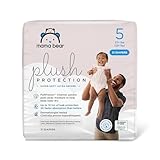Amazon Brand - Mama Bear Plush Protection Diapers, Hypoallergenic Premium Disposable Baby Diapers, Gentle on Skin, Size 5, White and Cloud Dreams, 31 Count