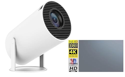 Mini Projetor Portatil 5G Wifi 6 BT 5.0 Android 11 + Tela de Projetor 100 Polegadas, Projetor 4K 108