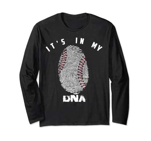 It's In My DNA | Cadeau mignon de joueur de baseball Manche Longue