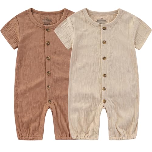 Ruliby Baby Romper Summer Breathable Infant Clothes Set 0-24 Month