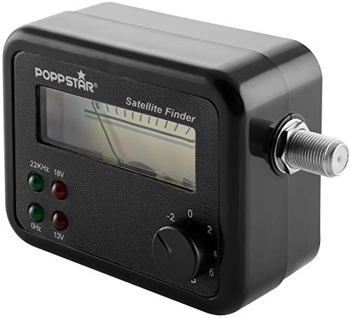 Poppstar Medidor Señal Antena TV (Satellite Finder análogo, alineación precisa de la Antena parabolica) con Cable de conexión 19,5 cm - imagen 2
