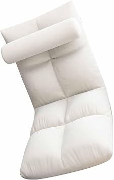 Floor Chair with Back Support, Folding Sofa Chair Sleeper Bed, Recliner Floor Gaming for Adults, Ideal for Meditation White