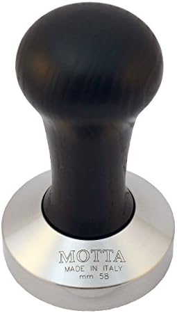 Motta 8100/B Stainless Steel Coffee Tamper with Black Wooden Handle, 58 mm