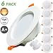 Produktbild Kimjo LED Einbaustrahler Flach 9W 620LM 3000K Warmweiß Deckeneinbauleuchte, Entspricht 90W Glühlampe, AC185-265 V, Nicht dimmbar LED Spots Einbauleuchte 6 Stück für Wohnzimmer Schlafzimmer Küche