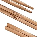 Personalized Drumsticks Custom Laser Engraved Pair Wooden Drumsticks Drummer Gifts Professional Grade Wooden Drum Sticks Personalized Gift for Musicians, Drummer, Band, 1 Pair Hickory