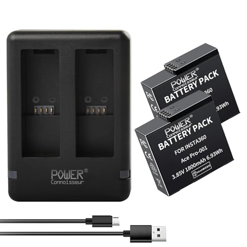 Insta360�Ή� �J�����p�����o�b�e���[(2����) Insta Pro - 3.85V�A1800mAh �݊�USB�[�d�� Insta360 AcePro-001�yPSE�F�؍ς݁z2026FV