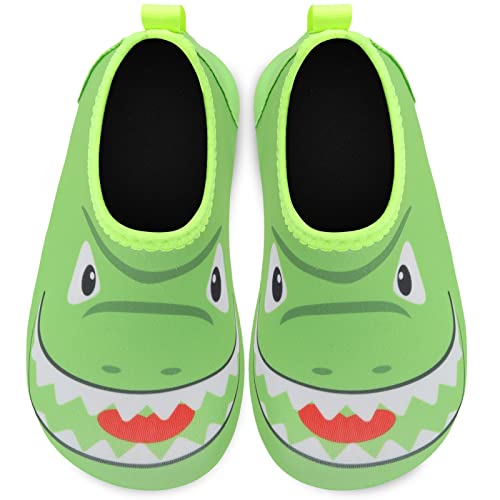 Water Shoes Toddler Boys Girls Barefoot Skin Aqua Socks Breathable Green 8-8.5=Eu24-25 #TOP5