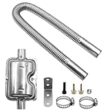 【Fácil Instalación】Simplemente saque el silenciador de escape de acero inoxidable viejo o dañado directamente, conecte el nuevo tubo de escape de acero inoxidable del automóvil y fije ambos extremos del tubo de escape con abrazaderas.