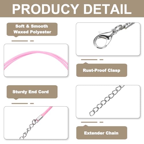 Hilo para pulsera rosa de 24" con cierre para armar bisutería sin nudos 4