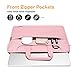 MOSISO Laptop Shoulder Bag Compatible with MacBook Air/Pro,13-13.3 inch Notebook,Compatible with MacBook Pro 14 inch 2023-2021 A2779 M2 A2442 M1, Polyester Sleeve with Back Trolley Belt, Pink