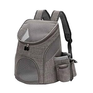 Haiqings Draagbare mesh hondentas hondenrugzak grote capaciteit kat draagtas draagbare outdoor reisdrager (kleur: blauw maat: klein) wenfeng1991 (kleur: grijs, maat: S)