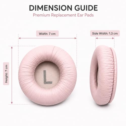 Image of Street27 Earpad Cushion Compatible with JBL C300SI, T250SI, T450, T460BT, T600, T500BT, 520BT Headphones, Frog Leather & Soft Memory Foam 70mm Ear Pads Cushions (Pink)