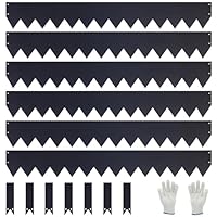 6er-Set feuerverzinkte Rasenkante mit Pulverbeschichtung, 100x20 cm (LxH), Metall-Beeteinfassung, mit 7 Erdclips für Rasen und Gartenwege, 6 m Gesamtlänge #LYLB08BK-DE