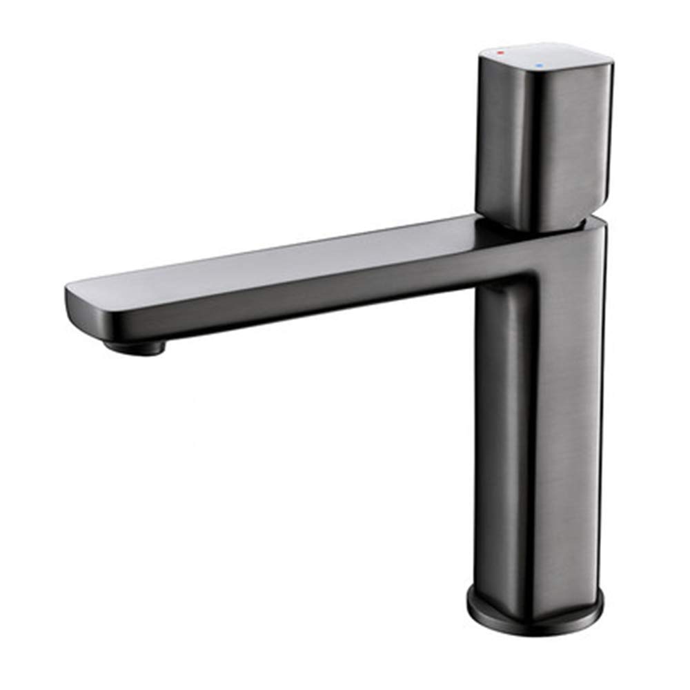 Bathroom Faucet Brass Single Handle Hot and Cold Water Bathroom Modern Toilet 8 Colors Compact Square Faucet D