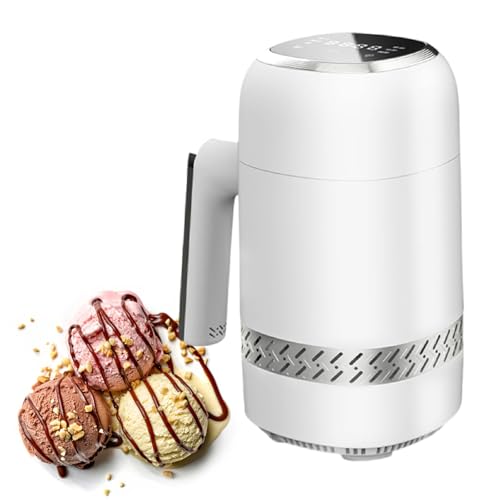Eismaschine, Multifunktionale Softeis-Maschine für Hausgemachtes Gelato, Sorbet und Gefrorenen Joghurt, Integrierter 300ml Aluminiumzylinder