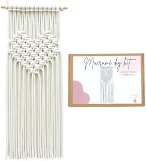 DIY Macrame Kit for Beginners Make Your own Heart Wall Hanging 100% Cotton Rope 5mm (Natural) - Handmade in The UK