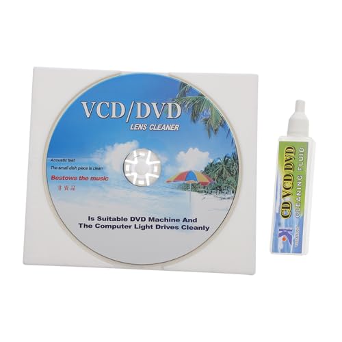 COOLHIYA Multifunctional CD DVD Vcd Player Cleaning Set with Brush Disc and Cleaning Fluid Deep Groove Cleaner for Skipping and Freezing Playback Issues Material Maintenance Kit