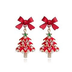 A5:christmas red bow earrings