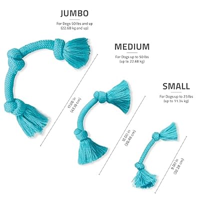 Playology Dog Toys | Dri-Tech Rope Toy Tug of War Rope for Aggressive Chewers | Jumbo Peanut Butter Scented Toy - Easy to Clean and Made from Non Toxic Materials