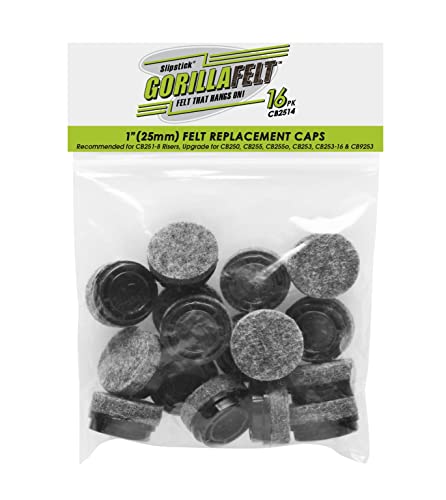 Slipstick GorillaGlides Replacement Slider Caps Screw-in Sliders (1 Inch Felt)