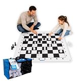 alldoro XXL Schach-Spiel, 150×150 cm, 32 große Schachfiguren & Tragetasche