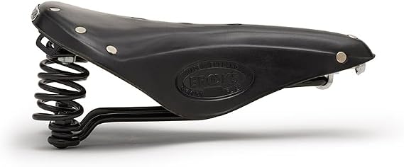 Brooks England Flyer, Touring Leather Bike Saddle with Suspension Springs