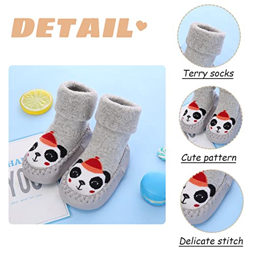 Seaur Baby Slipper Socks Boys Non-Skid Soft Sole Floor Socks Cartoon Shoes Socks Warm Thick Socks Toddlers Moccasins Indoor Slipper 18-24 Months C7 #TOP2