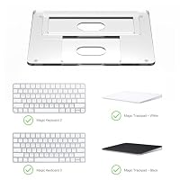 Transparente Acryl Halterung & Handballenauflage kompatibel mit Apple Magic Keyboard & Magic Trackpad 2/3, Ergonomisches Tastatur-Tablett - Glasklar (Tastatur & Trackpad nicht enthalten) – Ansicht 3