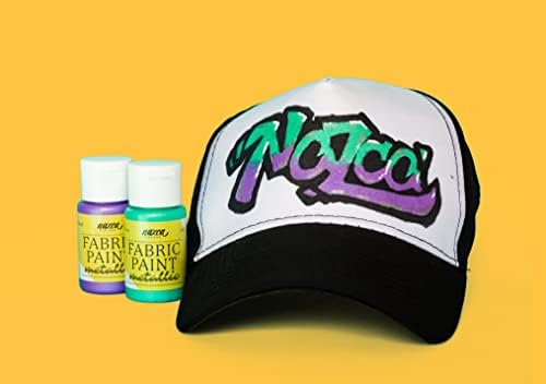 Nazca Colors Metallic Fabric Paint - 8 Metallic Colours Set x 30ml - Permanent Washproof Textile Paints Ideal for Painting T-Shirts, Clothes, Garments, Sneakers, Jeans, Bags, Leather and Any Tissue