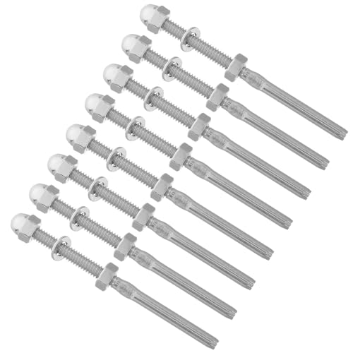 Conectores para barandillas y escaleras de cable de acero inoxidable con tensores de 8 piezas 2