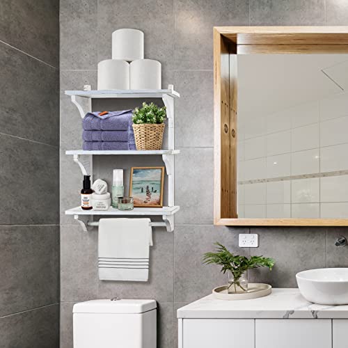 Wall Shelves For Bathroom Decor, Over Toilet Floating Wall Shelves For Living Room Kitchen Storage,Wall Mounted Bathroom Storage Shelves For Kitchen, Living Room, Plants, Pictures,Toilet Paper #TOP4