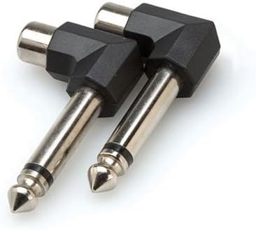 HosaTech GPR-123 RCA to 1/4 inch TS Right Angle Adapters (Pack of 2)