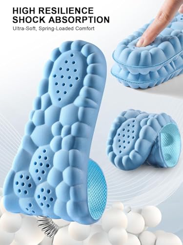 Image of 4D Cloud Insoles for Men and Women, Arch Support Insoles, Memory Foam Insoles, Shock Absorption and Cushioning Sports Shoe Insoles (Blue, X (Men 9-10 /Women 10-11))