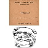 GOGOEY Morse Code Rings for Women, Stainless Steel Spinner Ring Fidget Rings for Anxiety Ring Morse Code Rings Inspirational Gifts Jewelry Women Birthday Graduation Gifts for Her Best Friends,