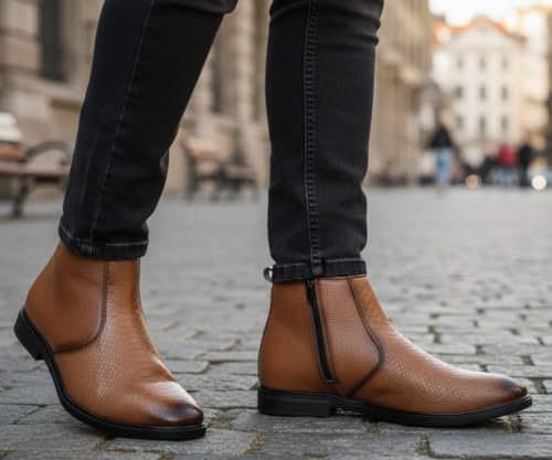 Image of Kraasa Flint Chelsea Boots for Man | Vegan Leather Slip-On Ankle Boots