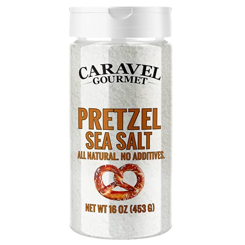 Pretzel Sea Salt - Premium All Natural Coarse Food Grade Topping for Pretzels, Bagels & Breads - No Additives by Sea Salt Superstore