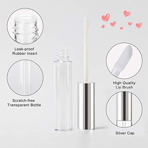 Tubos vacíos de brillo de labios de 10ml con embudo para rellenar maquillaje líquido 5