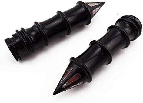 Motorcycle Aluminum Handlebar Handle Grips with 1" Turn Signals 25mm Universal Fits for Suzuki Kawasaki (Black)