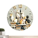 Generico Orologio Retro - 30 Centimetri Silenzioso Pendola da Parete | Orologio Rotondo in Legno per Camera da,Per Cucina Soggiorno Aula Scolastica Casa e Fattoria