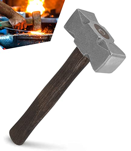 Blacksmith 2.2LB Handmade Square Forge Hammer for Farrier Knife Maker Blacksmith Forging Tool