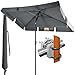 Produktbild Menz Sonnenschirm Balkon - 3-IN-1 Sonnenschutz Balkon SET in Anthrazit, UPF 50+ Sonnenschirm rechteckig 200 x 125cm + Sonnenschirmhalter Balkongeländer + Schirmhülle für Balkon, Garten & Terrasse