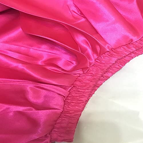 BACKGARDEN Girl Children Color Stretched Waist Performance Circle Skirt Belly Dance Dress (L, Rose red)