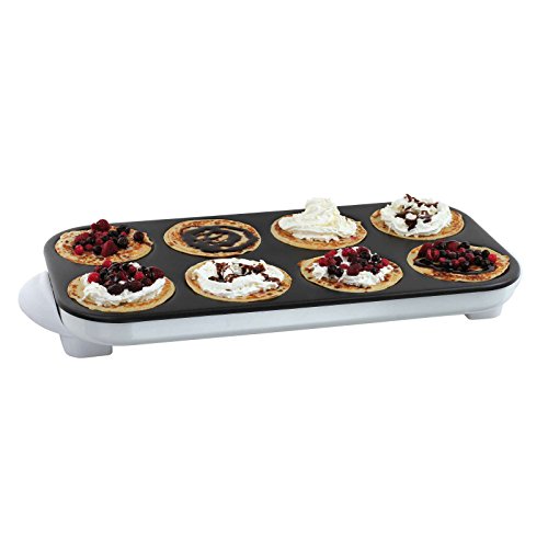 Foto von bmf-versand® Mini Crepes Maker für 8 Personen - Mini Crêpes 1500 Watt Tischgrill - Partygrill Kleine Pfannkuchen - Antihaftbeschichtung Einfache Reinigung
