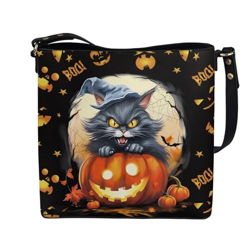 Image of HUGS IDEA Boho Bags for Women Leather Handbag Shoulder Bucket Crossbody Purse
