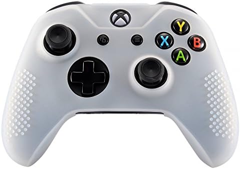eXtremeRate Soft Anti-slip Silicone Case Cover Thumb Stick Grip Caps Protector Skins for Xbox One X & One S Controller Semi-transparent Clear