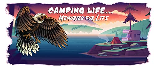 RV Camper Graphics Camping Life Decal 48" x 21" Laminated