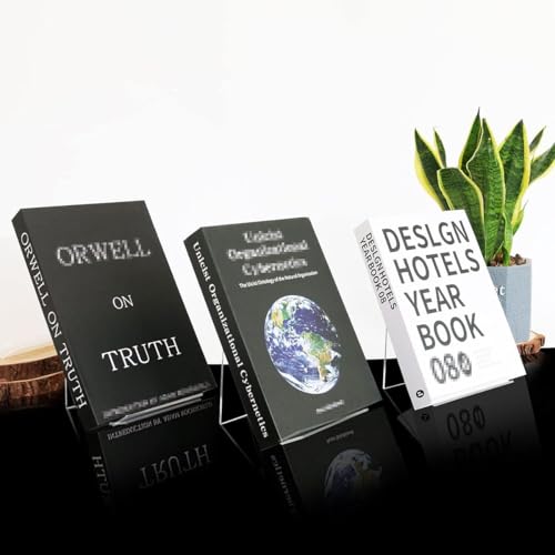 3 Stück Transparentes Acryl-Buchst Änder Klares Buch Display Stand Staffelei Tablet Halter Desktop Dekorative Aufbewahrung Sregal für Notebooks Bilder Alben Kunstwerke