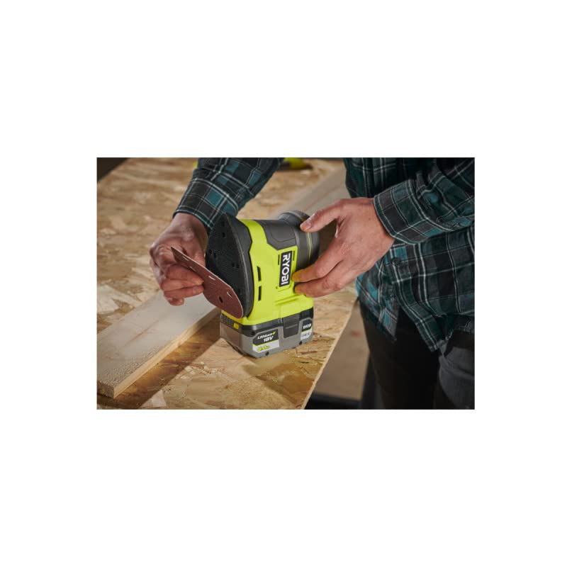Confezione RYOBI - Levigatrice triangolare RPS18-0 - 18V OnePlus - senza batteria e caricabatterie - Set di 10 fogli abr