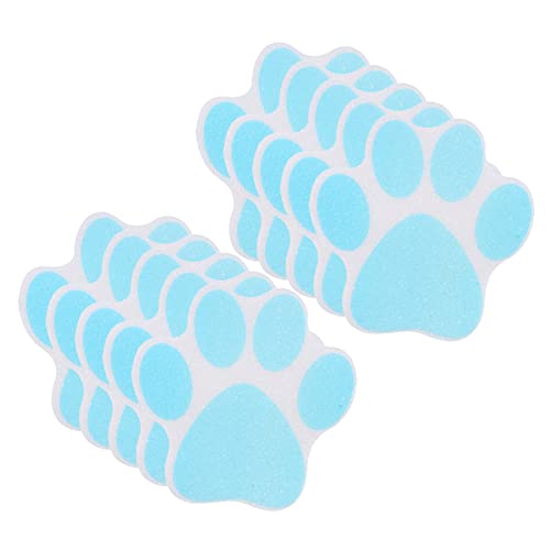 BUGUUYO 10pcs Non-Slip Dog Paw Shower Stickers Adhesive Bathtub Decals for Safe Floors and Stairs Anti-Slip Grip for Bathrooms Kitchens Pools More Blue